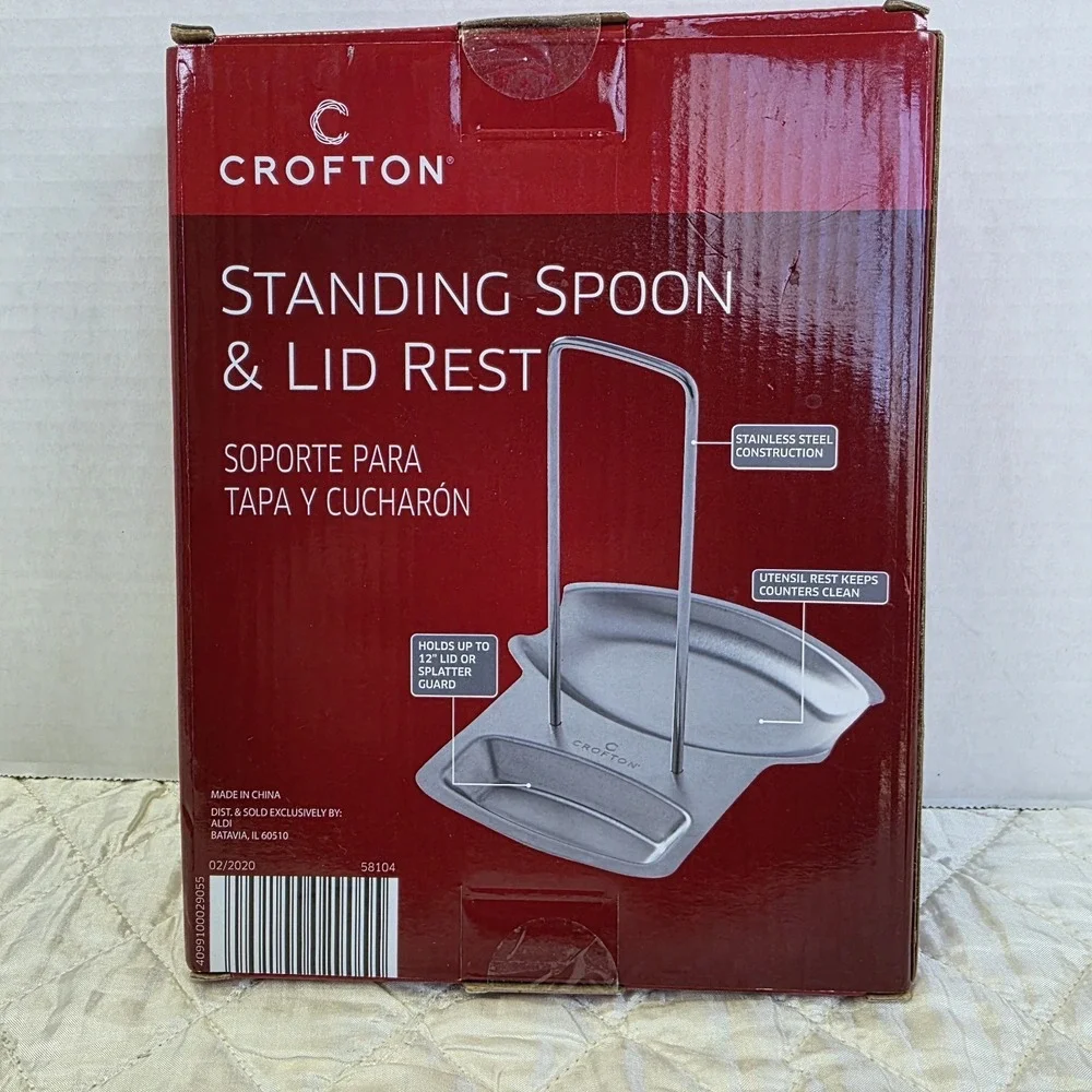 New Crofton Standing Spoon and Lid Rest Stainless‎ Steel Kitchen Minimalist
